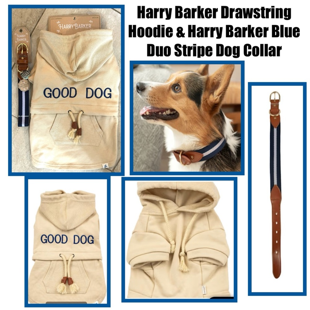 Harry Barker “Good Dog” Hoodie & Stripe Dog Collar